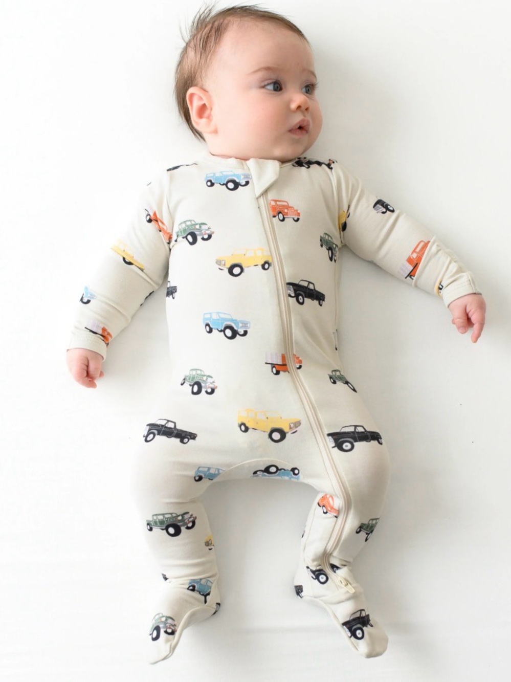 Kyte BABY Zippered Footie - Vintage Truck